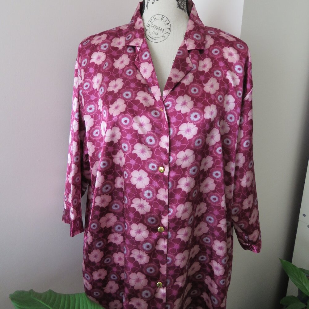 Jessica Lingerie Button Up Night Shirt ¾ Length